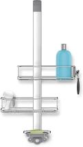 simplehuman Over-Door Shower Caddy, Stainless Steel and Anodized Aluminum