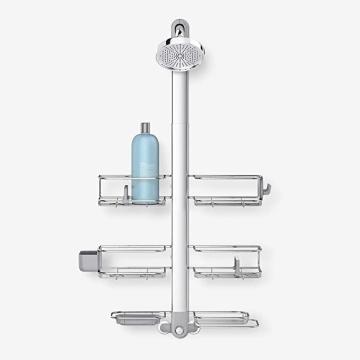 simplehuman Adjustable and Extendable Shower Caddy XL, Stainless Steel and Anodized Aluminum