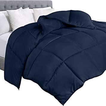 Utopia Bedding Comforter Duvet Insert - Quilted Comforter with Corner Tabs (Queen, Navy)