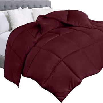 Utopia Bedding Comforter Duvet Insert - Quilted Comforter with Corner Tabs (Twin, Burgundy)