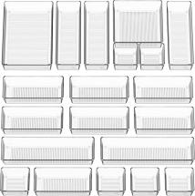 Simple SimpleHouseware Clear Plastic Drawer Organizers (6S, 7M, 5L, 1 XL, 1XXL), 20 Pack
