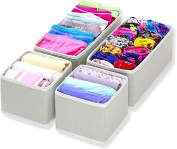 Simple SimpleHouseware Foldable Cloth Storage Box, Organizer Basket Bins for Underwear Bras, Gray