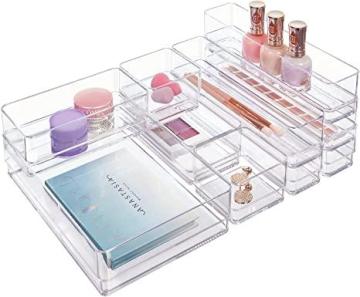 STORi 10-Piece Stackable Clear Drawer Organizer Set, Multi-size Trays
