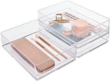 STORi 3-Piece Stackable Clear Drawer Organizer Set, 9" x 6" x 2" Rectangle Trays