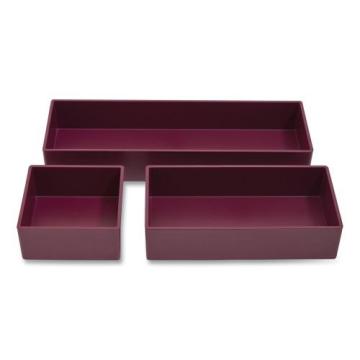 TRU RED Three-Piece Plastic Drawer Organizer, Purple
