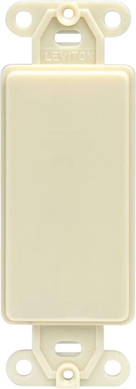 Leviton 80414-I Decora plastic adapter plate, Blank - No hole, with ears and two mounting screws
