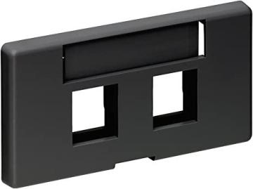 Leviton 49910-SE2 2-Port QuickPort Modular Furniture Faceplate, Black