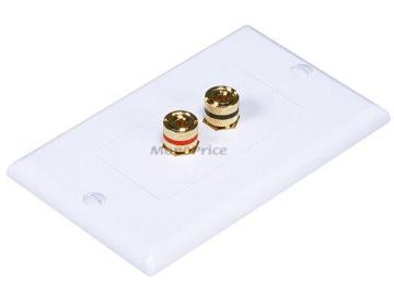Monoprice 103324 Banana Binding Post Two-Piece inset Wall Plate for 1 Speaker