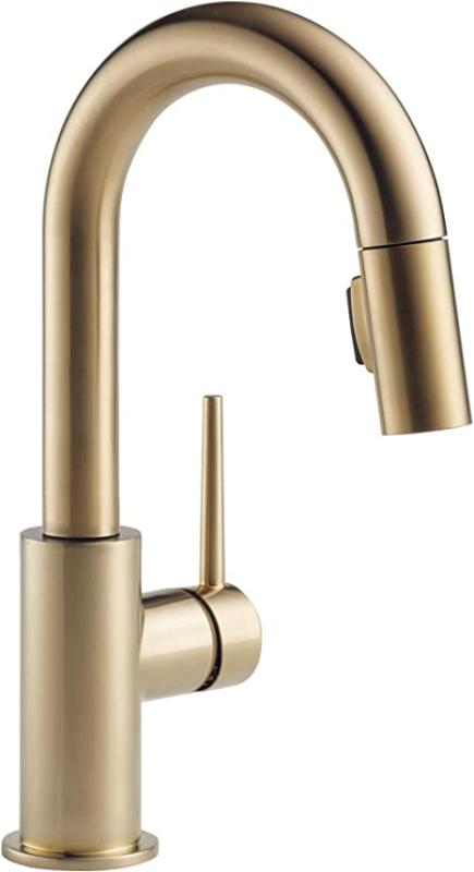 Delta Faucet Trinsic Gold Bar Faucet with Pull Down Sprayer