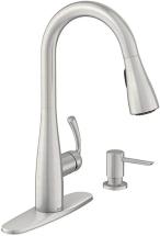 Moen 87014SRS Essie Pull-Down Sprayer Kitchen Faucet in Spot Resist Stainless with Soap Dispenser