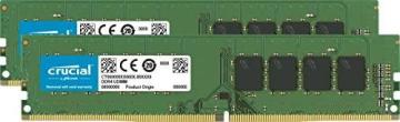Crucial RAM 64GB Kit (2x32GB) DDR4 3200MHz CL22 (or 2933MHz or 2666MHz) Desktop Memory