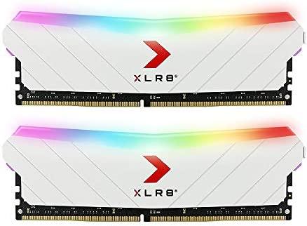 PNY XLR8 Gaming 32GB (2x16GB) DDR4 DRAM 3200MHz (PC4-25600) CL16 RGB Desktop Memory White Edition
