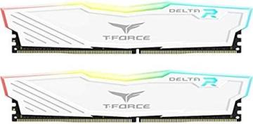 TEAMGROUP Team T-Force Delta RGB DDR4 Gaming Memory, 2x16 GB, 3200 Mhz, 288 Pin DIMM, White