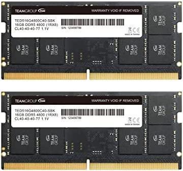 TEAMGROUP Elite SODIMM DDR5 32GB (2x16GB) 4800MHz (PC5-38400) CL40 Non-ECC Unbuffered