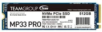 TEAMGROUP MP33 PRO 512GB SLC Cache 3D NAND TLC NVMe 1.3 PCIe Gen3x4 M.2 2280 Internal SSD