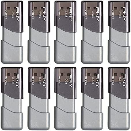 PNY 32GB Turbo Attaché 3 USB 3.0 Flash Drive, 10-Pack