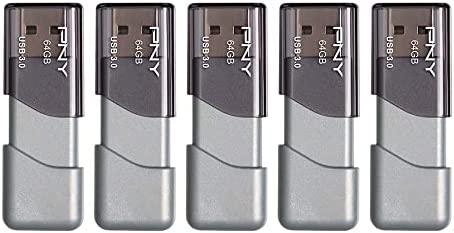 PNY 64GB Turbo Attaché 3 USB 3.0 Flash Drive 5-Pack