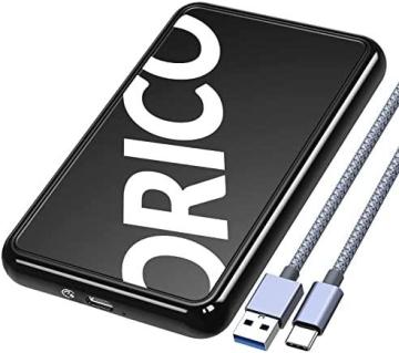 ORICO Trendy USB C Hard Drive Enclosure USB 3.2 Gen 2 to SATA III, Black