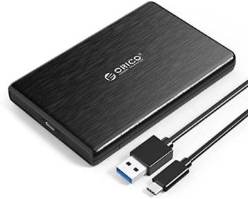 ORICO 2.5'' USB C External Hard Drive Enclosure, SATA 3.0 to USB 3.1 Gen2 6Gbps Case