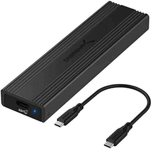 Sabrent USB 3.2 10Gbps Type C Tool Free Enclosure for M.2 PCIe NVMe and SATA SSDs