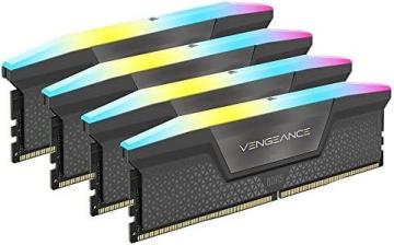Corsair Vengeance RGB DDR5 64GB (4x16GB) 5600MHz C36 AMD Optimized Desktop Memory Cool Gray