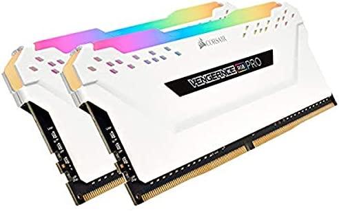 Corsair Vengeance RGB PRO 32GB (2x16GB) DDR4 2666 (PC4-21300) C16 Desktop Memory – White