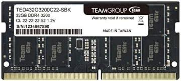 TEAMGROUP Elite DDR4 32GB Single 3200MHz PC4-25600 CL22 1.2V SODIMM Memory