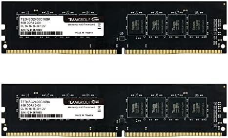 TEAMGROUP Elite DDR4 16GB Kit (2 x 8GB) 2400MHz PC4-19200 CL16 1.2V UDIMM