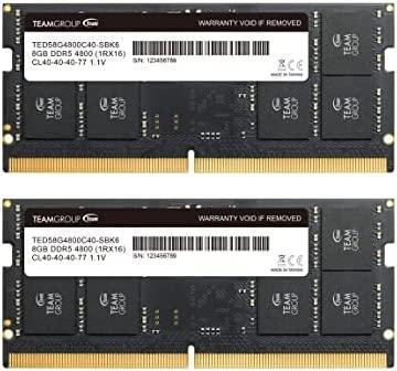 TEAMGROUP Elite SODIMM DDR5 16GB (2x8GB) 4800MHz (PC5-38400) CL40 1.1V 262 Pin Laptop Memory
