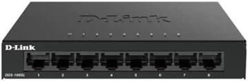 D-Link Ethernet Switch, 8 Port Gigabit Unmanaged Desktop Plug and Play Sturdy Metal Housing