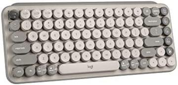Logitech POP Keys Mechanical Wireless Keyboard with Customizable Emoji Keys, Mist