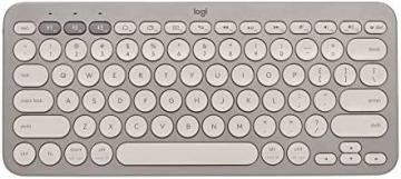 Logitech K380 Multi-Device Bluetooth Wireless Keyboard with Easy-Switch, Sand