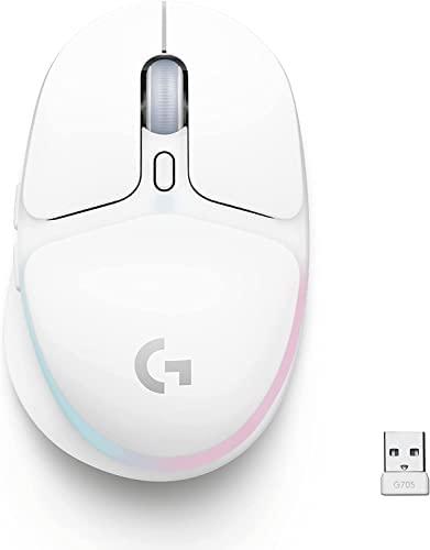 Logitech G705 Wireless Gaming Mouse, White Mist