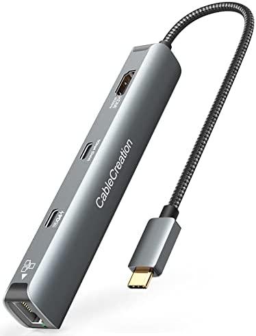 Cablecreation USB C Hub Multiport Adapter, 6-in-1 USB-C Hub