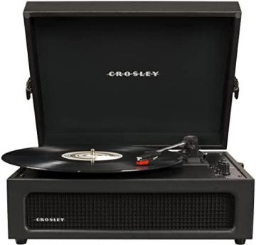 Crosley CR8017B-BK Voyager Vintage Portable Vinyl Record Player Turntable