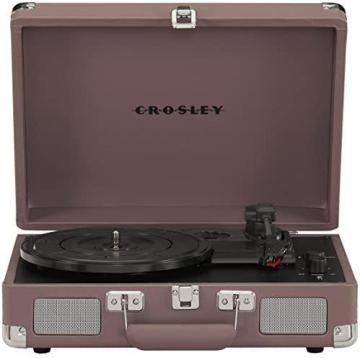 Crosley CR8005F-PS Cruiser Plus Vintage Vinyl Record Player Turntable, Purple Ash