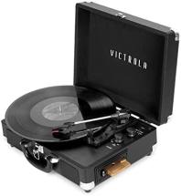 Victrola VSC-500BTC-BLK Vinyl Suitcase Record Player with Cassette, Black