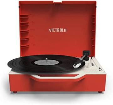 Victrola Re-Spin Sustainable Suitcase Vinyl Record Player, Red