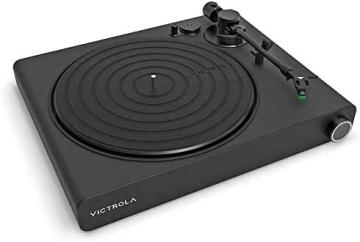 Victrola Stream Onyx Turntable - 33-1/3 & 45 RPM Vinyl Record Player, Black Matte Finish