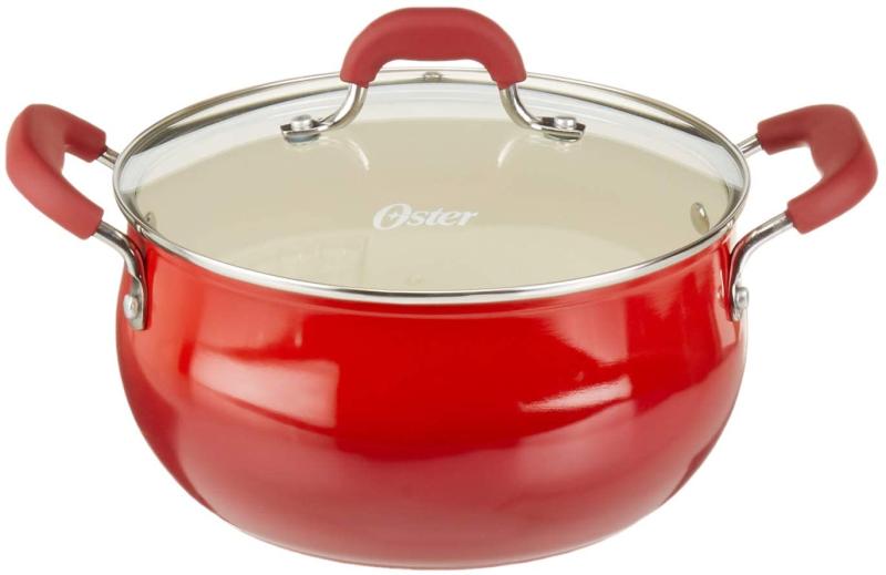 Oster Corbett Forged Aluminum Dutch Oven with Ceramic Non-Stick-Induction Base, Gradient Red