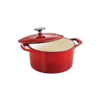 Tramontina Covered Round Dutch Oven Enameled Cast Iron 3.5-Quart, Gradated Red