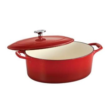 Tramontina Enameled Cast Iron Covered Dutch Oven 5.5-Quart Gradated Red