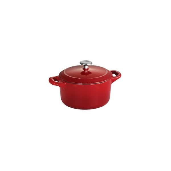 Tramontina Covered Small Cocotte Enameled Cast Iron 24-Ounce, Gradated Red