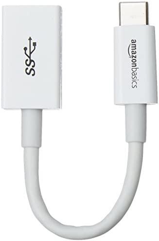 Amazon Basics USB Type-C to USB 3.1 Gen1 Female Adapter – White