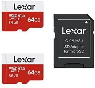 Lexar 64GB Micro SD Card 2 Pack, microSDXC UHS-I Flash Memory Card with Adapter