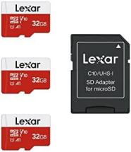 Lexar 32GB Micro SD Card 3 Pack, microSDHC UHS-I Flash Memory Card with Adapter