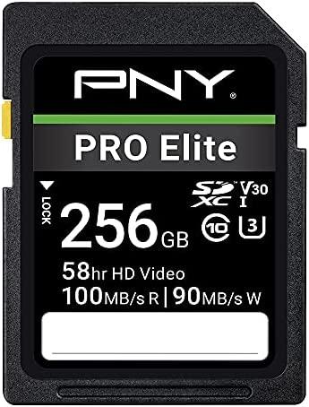 PNY 256GB PRO Elite Class 10 U3 V30 SDXC Flash Memory Card