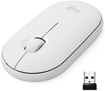Logitech Pebble Wireless Mouse with Bluetooth or 2.4 GHz Receiver, Off White