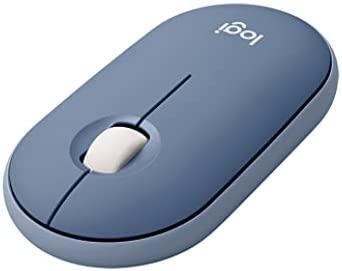 Logitech Pebble Wireless Mouse with Bluetooth or 2.4 GHz Receiver, Blueberry