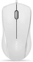 Rapoo N1600 3-Button Quiet Wired Mouse, Matte White